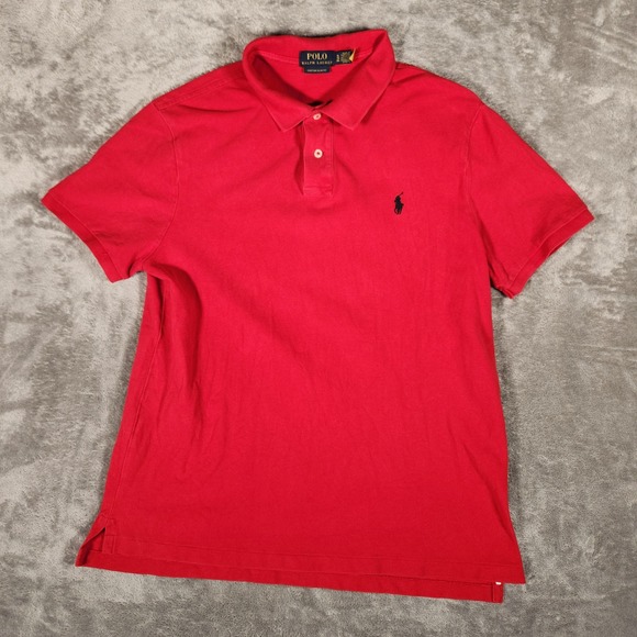 Polo Ralph Lauren Other - Polo Ralph Lauren Polo Shirt Mens XL Red Excellent Custom Slim Fit Pique Pony
